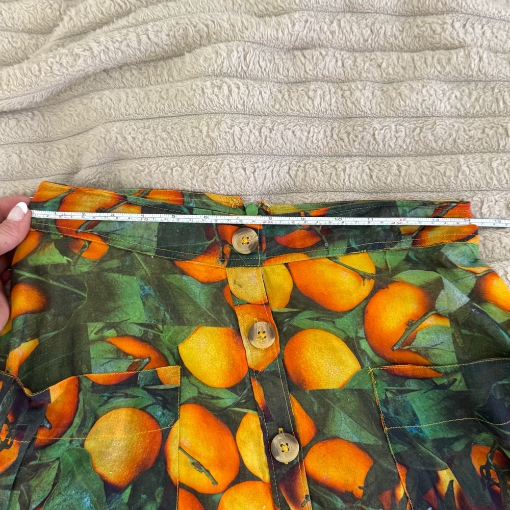 Maeve by Anthropologie Citrus Print Button-Front Midi Skirt – Size US 2 - Picture 12 of 12